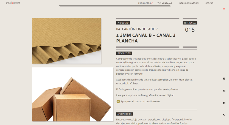Carton ondulado± 3mm Canal B – Canal 3 Plancha › Corte a medida Papel y Carton 768x419